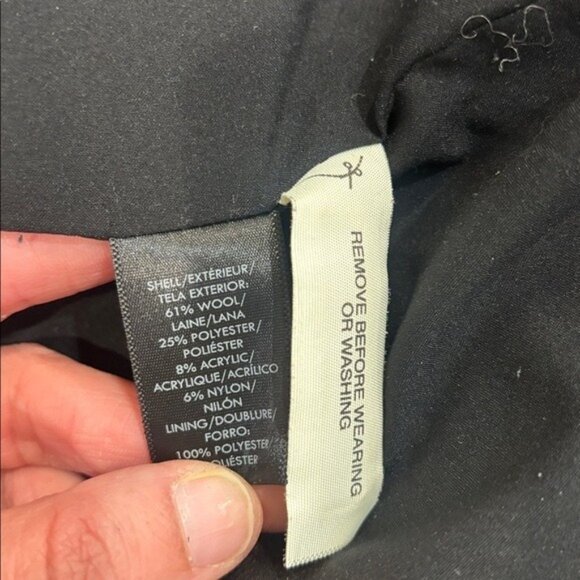 Ann Taylor Black Wool blend pea coat size XS - Picture 3 of 6